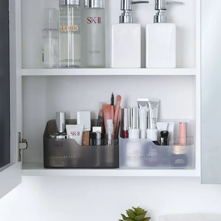 Custom Private Label Acrylic Storage Multifunctional Desktop Management Organizer Translucent Plastic Cosmetic Makeup box