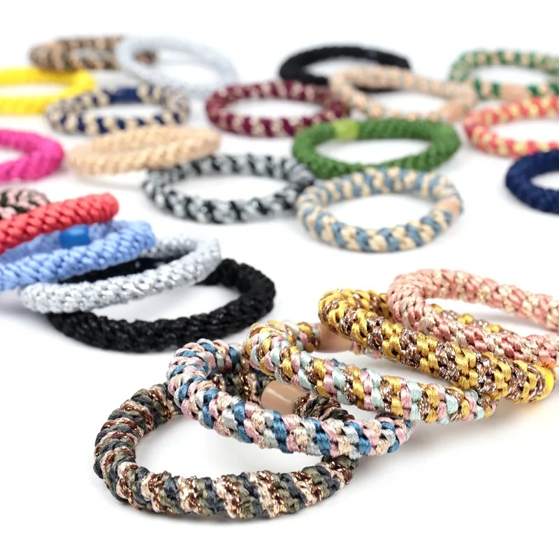 BSCI Audited Factory Wholesale Rubber Korean Elastic Hair Ring Hair Ties Elastic Hair Band