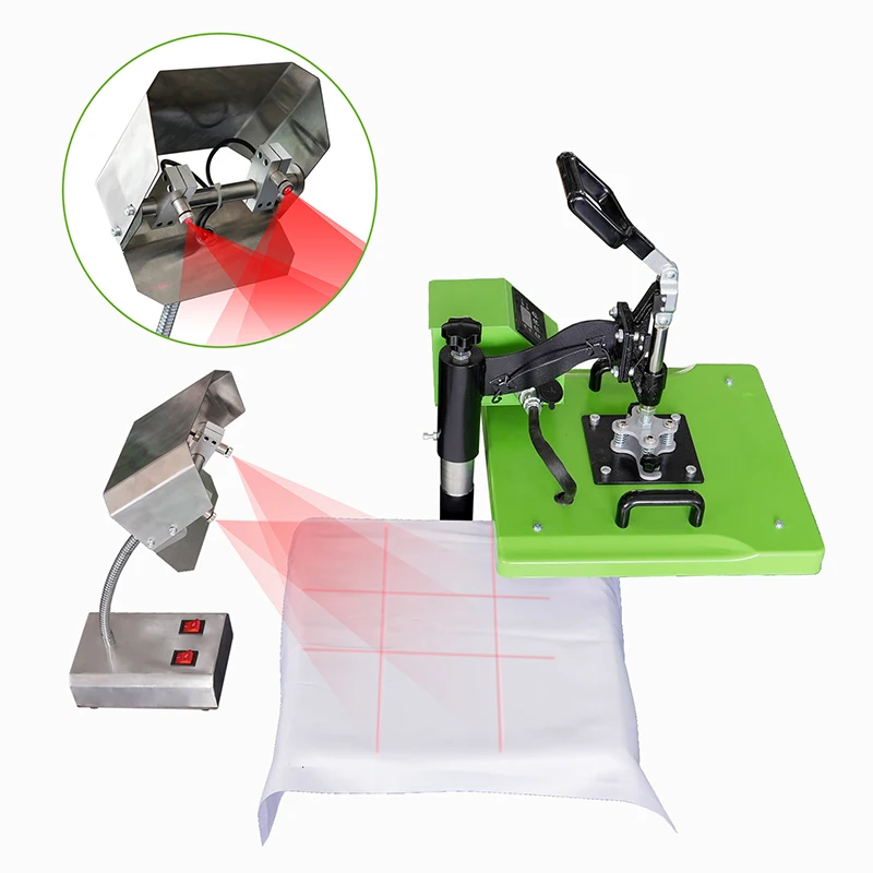 Laser for Automatic 16x20 single press add a pull out plate Heat Press Machine With Laser Alignment