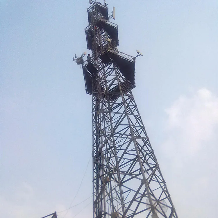 60m Galvanized Self-Support 4G 5G Internet  Mobile Towers 4-Legged Lattice Steel Telecom Tower