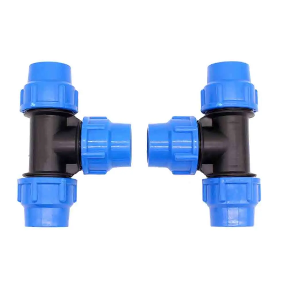 50 x 32 x 50mm T-type Water Splitter for PE Pipe tee connector 3-Way PE pipe Reducing tap T PVC Pipe Quick valve