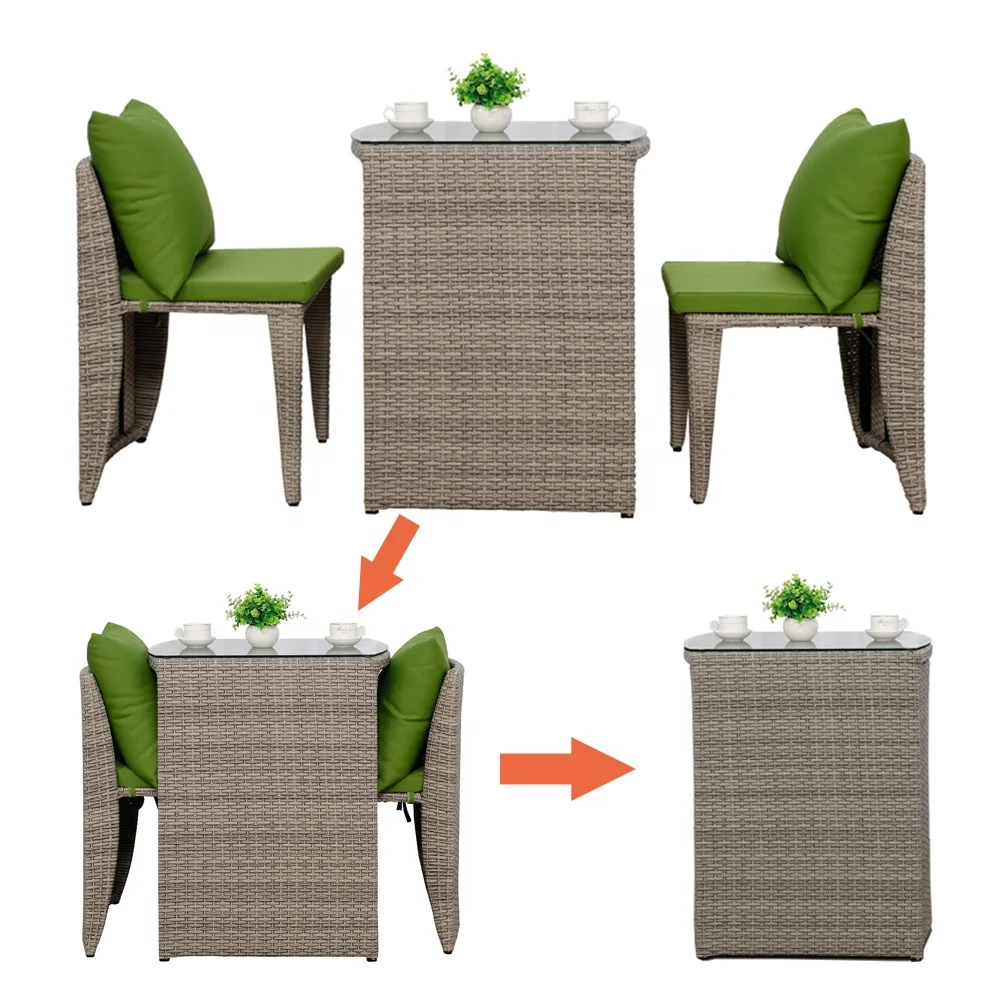 
Outdoor Garden Restaurant Dining Rattan Chair And Table Set 