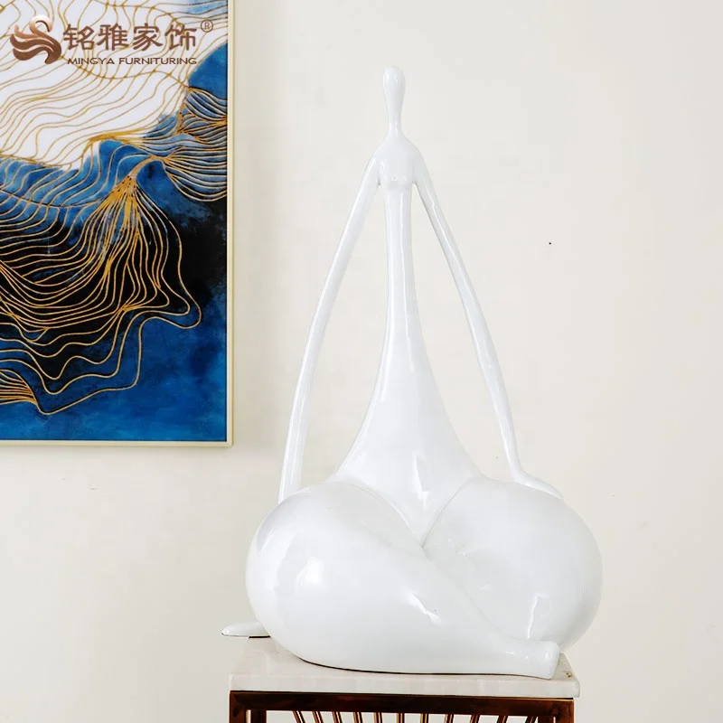 Высококачественное украшение для дома статуя голого человека статуэтка тела йоги художественная выставка скульптура из смолы