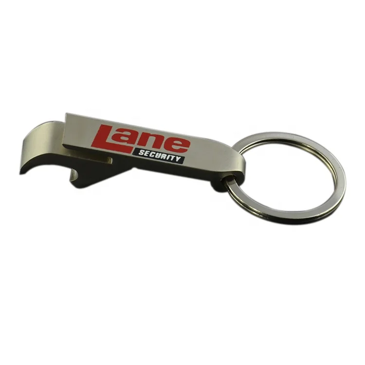 High Quality Metal Beer and Can Opener Keychain With Print Lane Security Logo