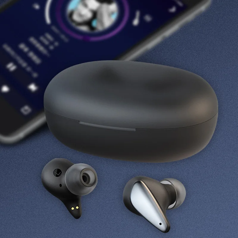 Universal Phone Control Customize embossment logo Metallic Glossy earbuds wireless earphone in ear earphone