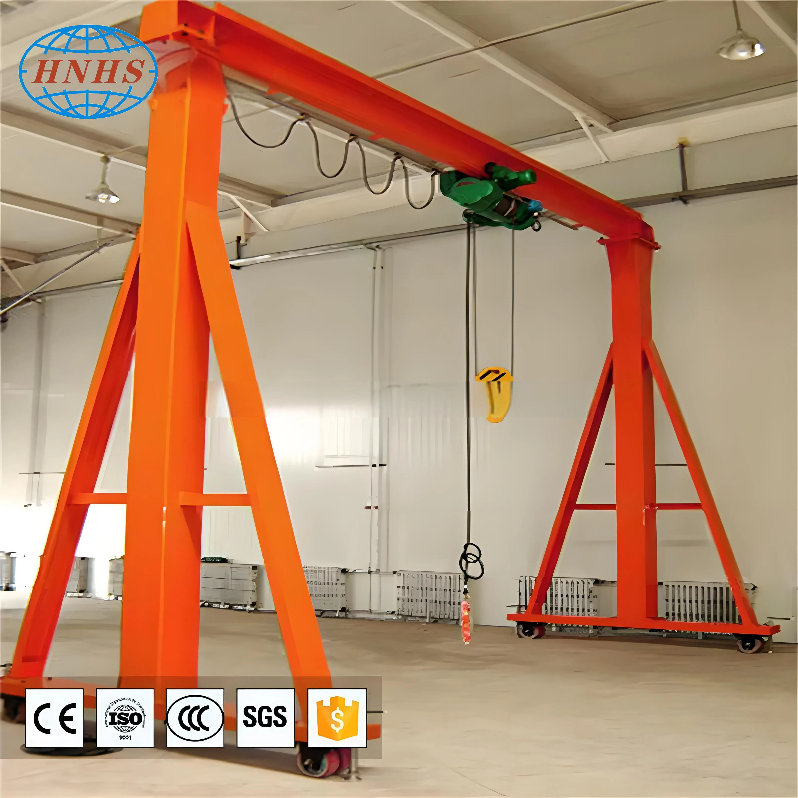1 ton 5 ton mini gantry crane single beam portable small 2t 3t 4t gantry crane by electric hoist lifting