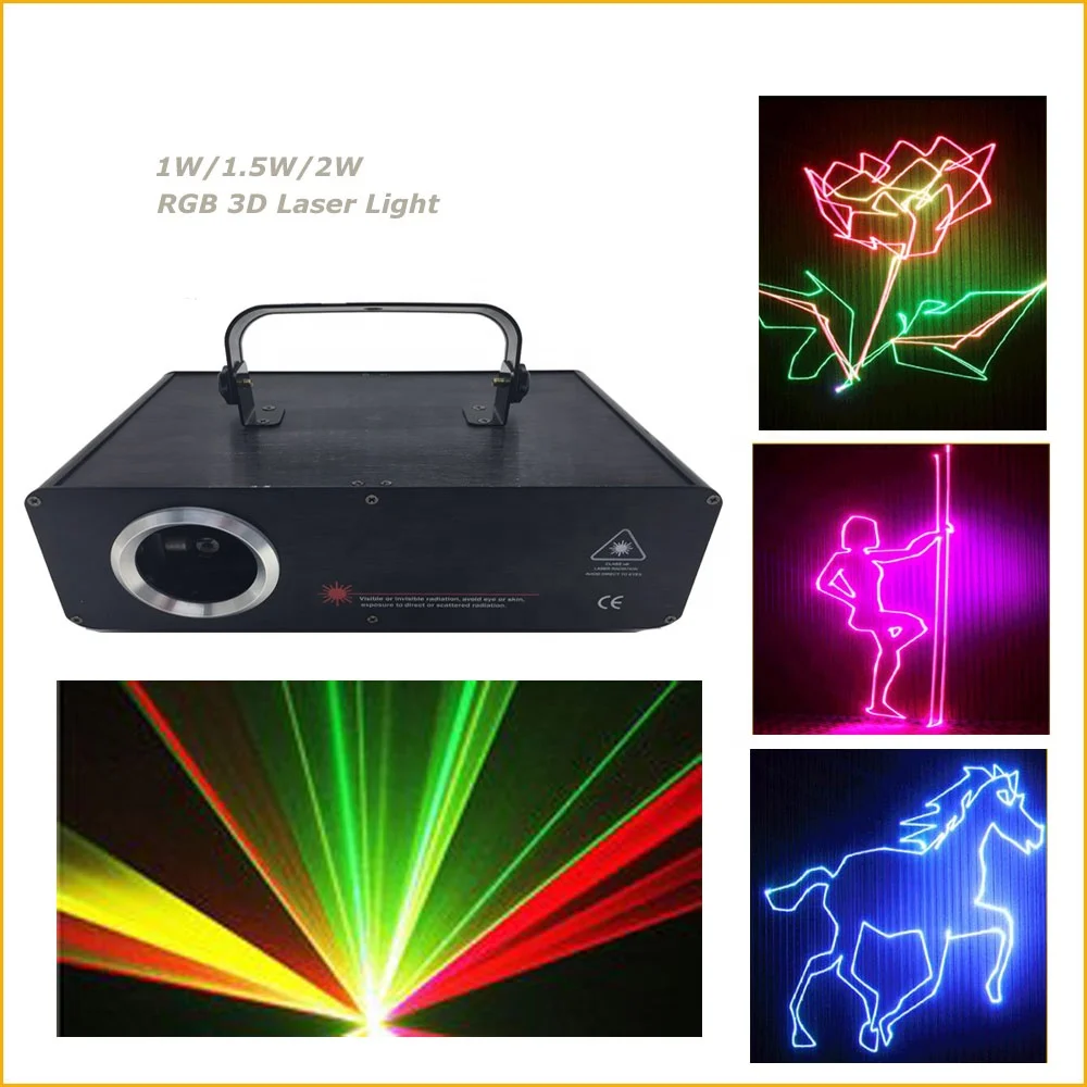 RGB 1w Laser Diode Ilda Animation Laser Dynamic Stage Effect Light 3D Lazer Programmable Laser Projector Christmas Lights