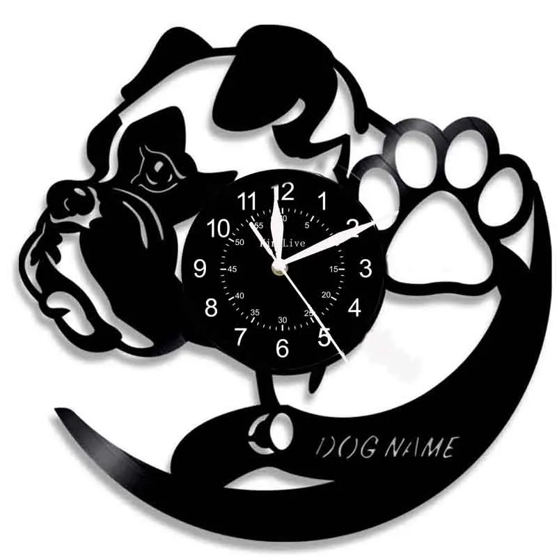 Reloj de Pared con Registro Vinilo Perro животных Decorativo