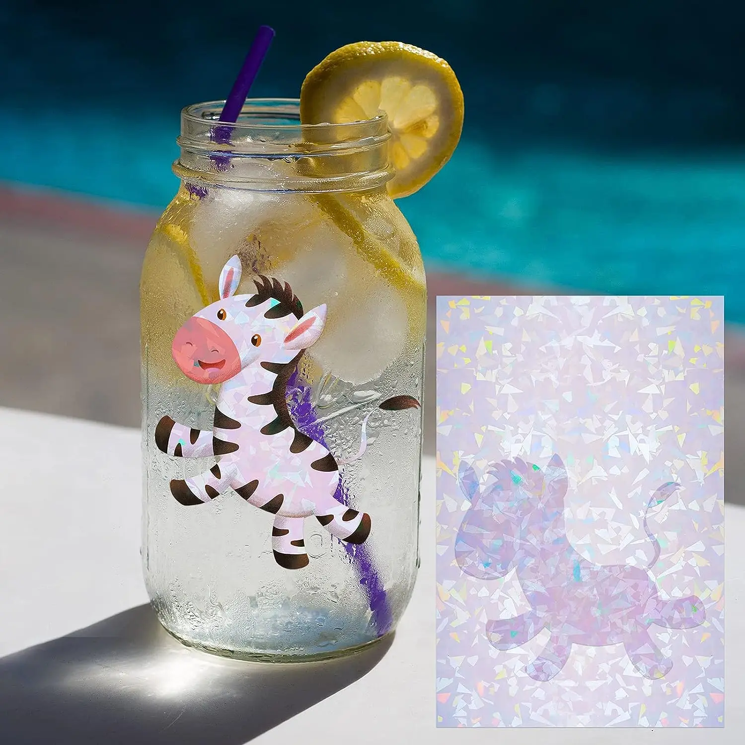 Broken glass and stars transparent holographic laminate overlay self adhesive vinyl laser sticker paper for Inkjet printer