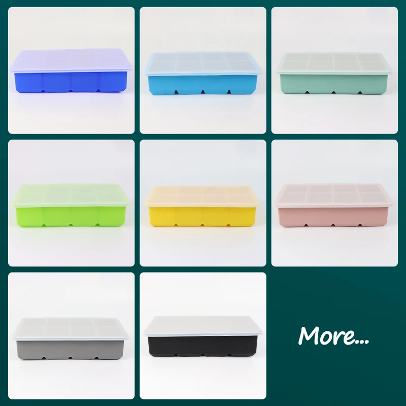 Supplier Trays Silicone Large Square Ice Cube Molds for Whiskey and Cocktails