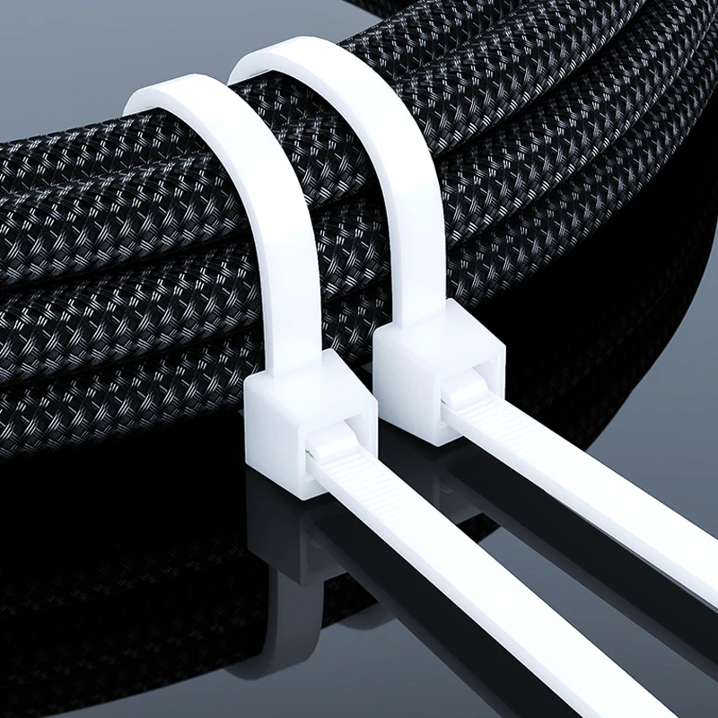 8*300 Nylon Cable Tie Wraps Manufacturer Self-locking Black Plastic Cord Zip Ties Electrical Application