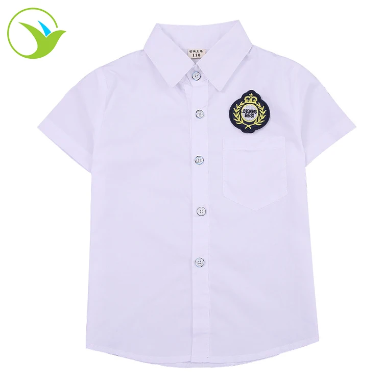 Оптовая продажа, детская белая унисекс хлопковая школьная форма с короткими рукавами для Международного Детского Сада