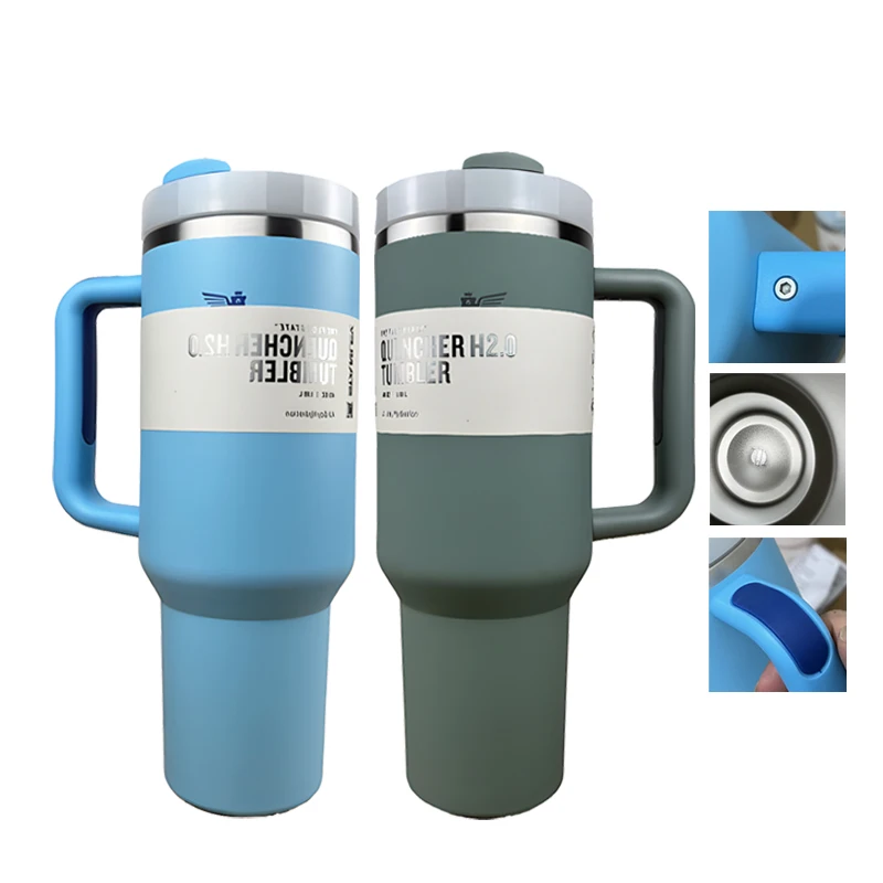 40oz H2.0 Stainless Steel Tumbler Cups 2nd Generation Car Mugs Vacuum Insulated Water Cup