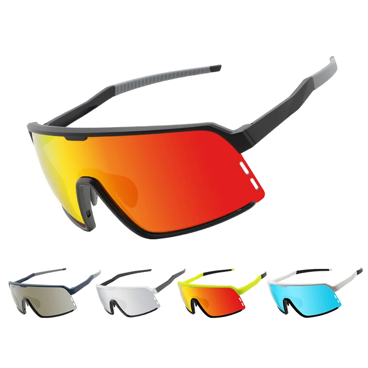 Custom logo cycling sunglasses oversized sport glasses large square frame shades men polarized sports sunglasses