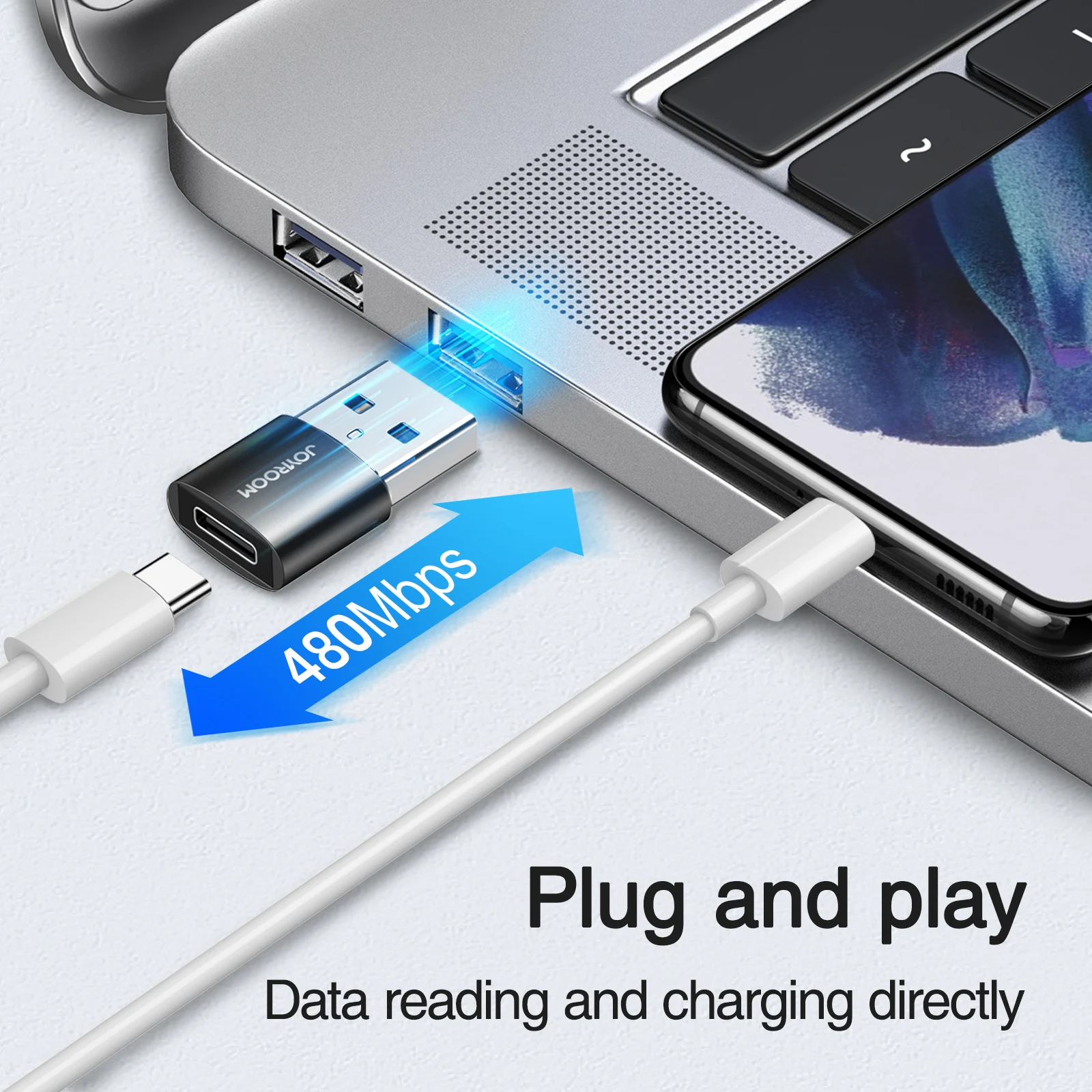  Joyroom 3A Usb Мужской кабель Type-C-переходник с внутренней Резьбой Разъем 2021 Новый адаптер разъемом Type-C портативный мини 2 шт. комплект C адаптера переменного