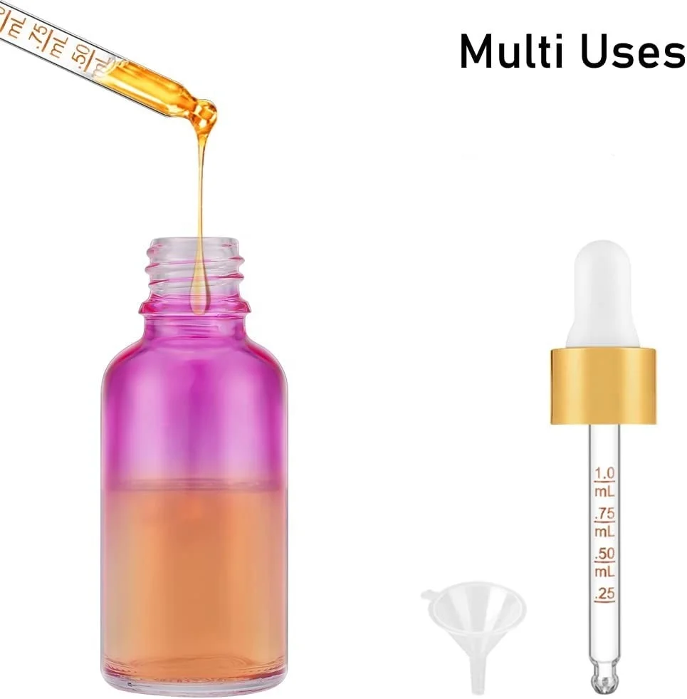 Glass Dropper Bottles 2 Oz Tincture Bottles with Dropper Empty Glass Bottles with Golden Top Cap for Essential Oils