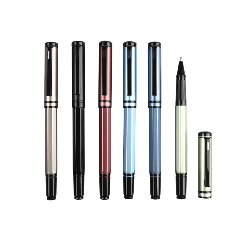 Подарочная ручка с эпоксидным логотипом на заказ, новинка, многоцветная металлическая шариковая ручка в деловом стиле, чернильная заправка