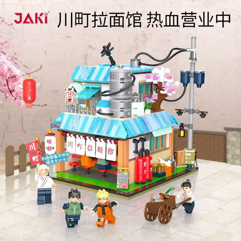JK2361 MOC NINJA Anime Ramen Shop model Building Blocks sets DIY Small particle puzzle educational toy for Kids Christmas Gifts