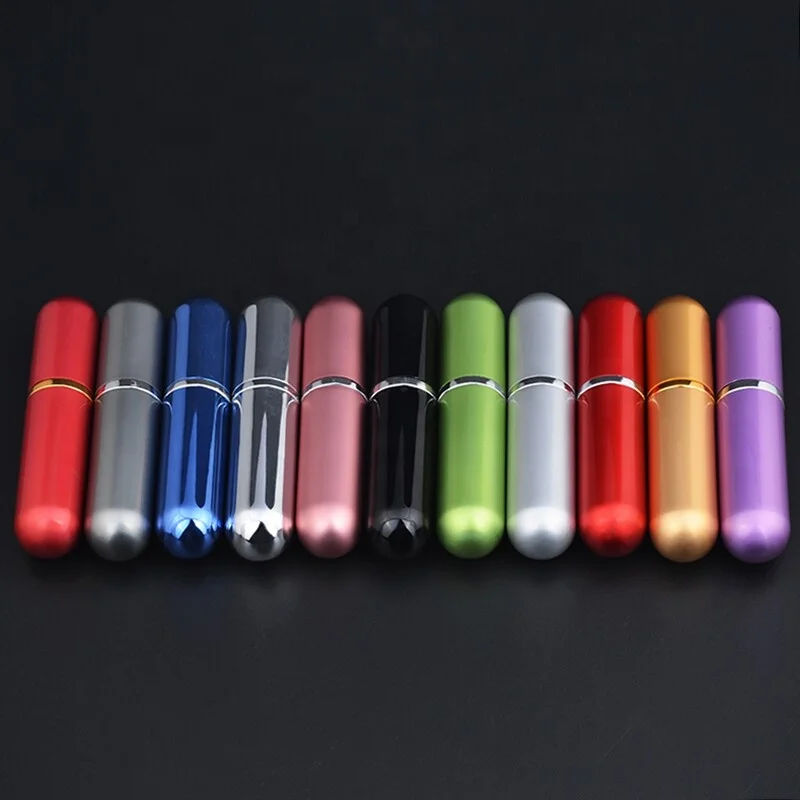 MUB wholesale travel mini perfume atomizer empty 5ml refillable pocket sized aluminum perfume spray bottle