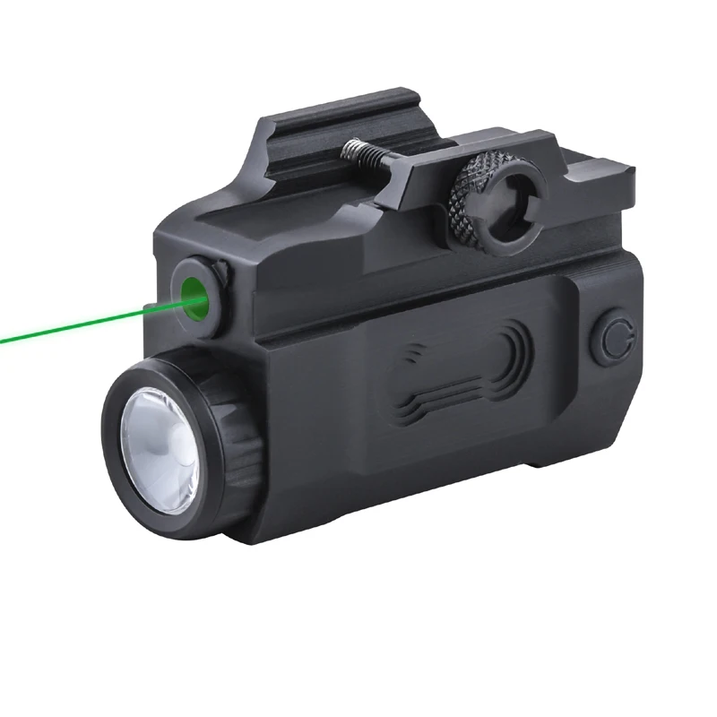 2 in 1 Tactical Laser Light Mini Compact Laser flashlight with Green Laser Sight Dot