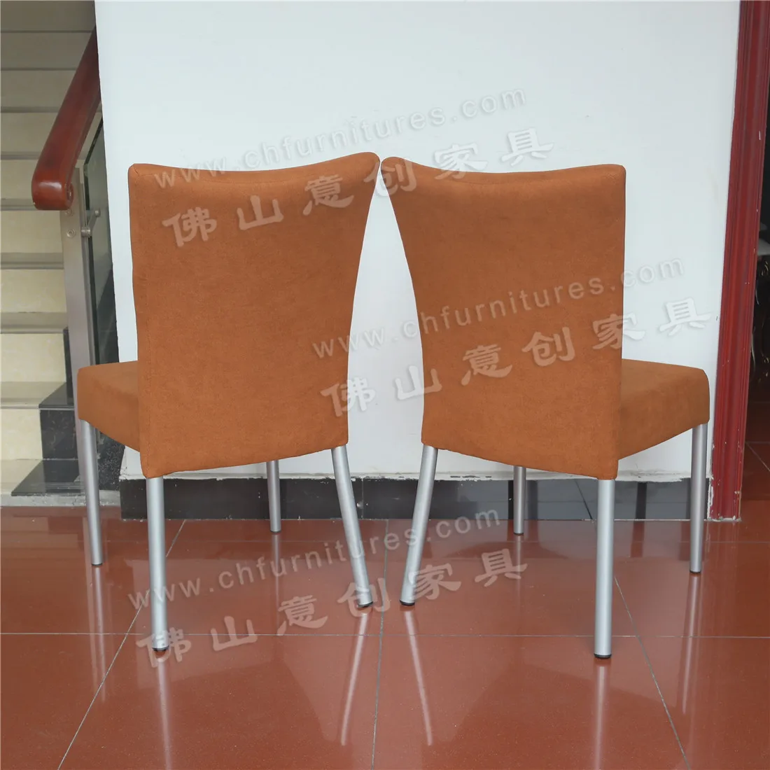 Wholesale metal leg stacking fabric home modern hall dining chairs for restaurants in hotels