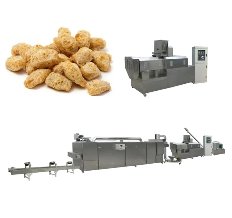 Good price square shaped vegeterian soya meat making machine soy bean protein processing line