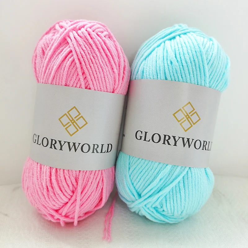 Wholesale 50g Crochet Yarn Cheap 100% Acrylic Milk Cotton Yarn for Knitting Children Hat Soft Warm Winter Hand Knitting Yarn