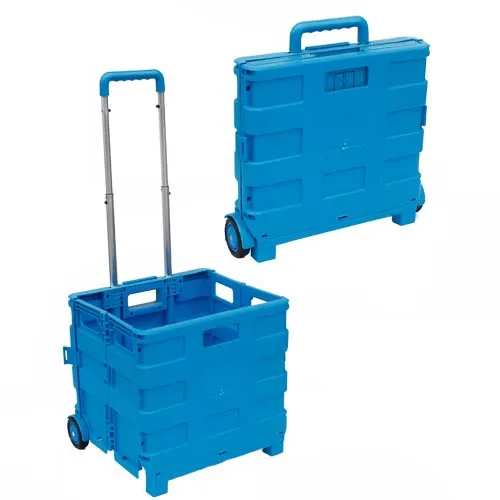 2024 new design plastic foldable trolley with wheels