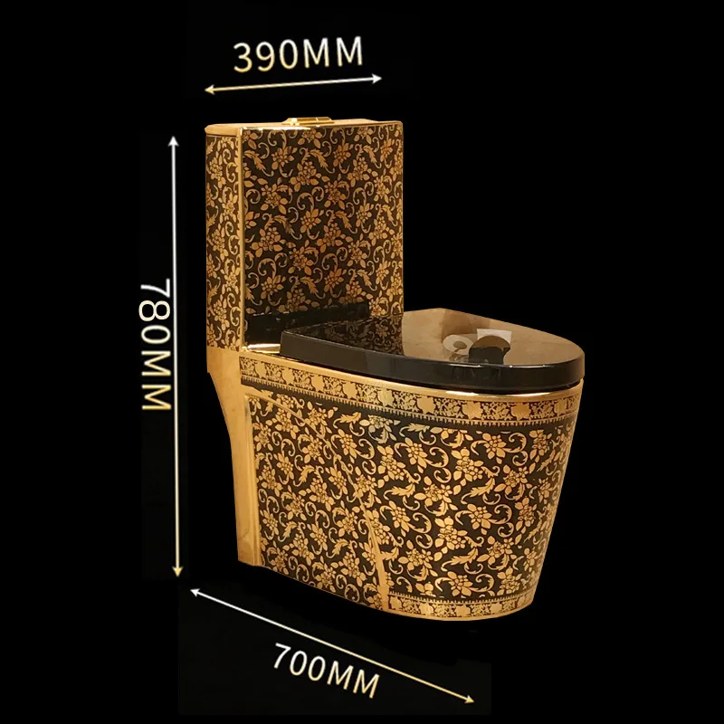 Bathroom black gold toilet European style anti-odor flush toilet creative toilet color