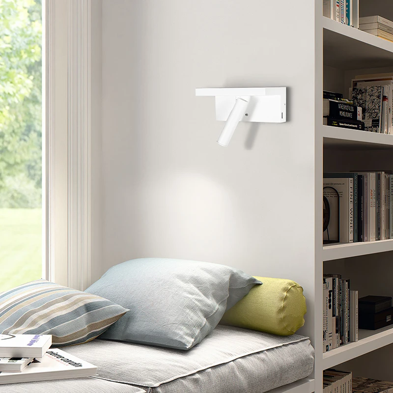 Спальня Nordic Европа Крытый настенный современные прикроватные Usb зарядное устройство для чтения настольная лампа Настенный светильник с беспроводным зарядным устройством