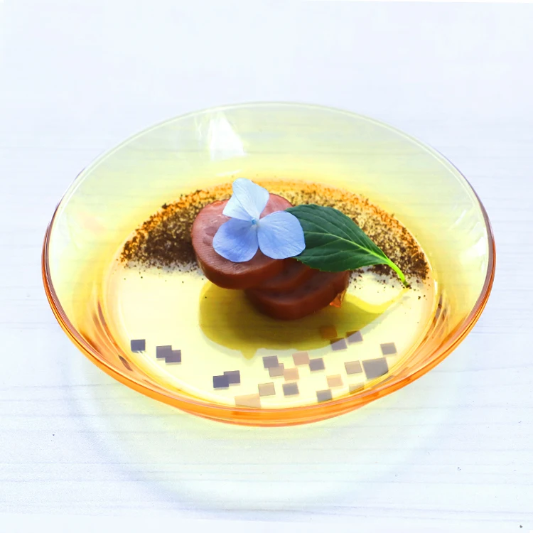 Hot sale wedding decoration dinnerware sets fruit plate tableware glass charger plates beaded clear glass dinner plates set