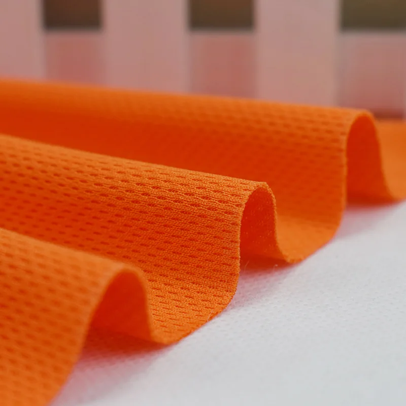 Бесплатный образец чистый цвет вязание окрашивание 75d/36f 100% полиэстер Джерси сетка birdeye ткань для спортивной одежды