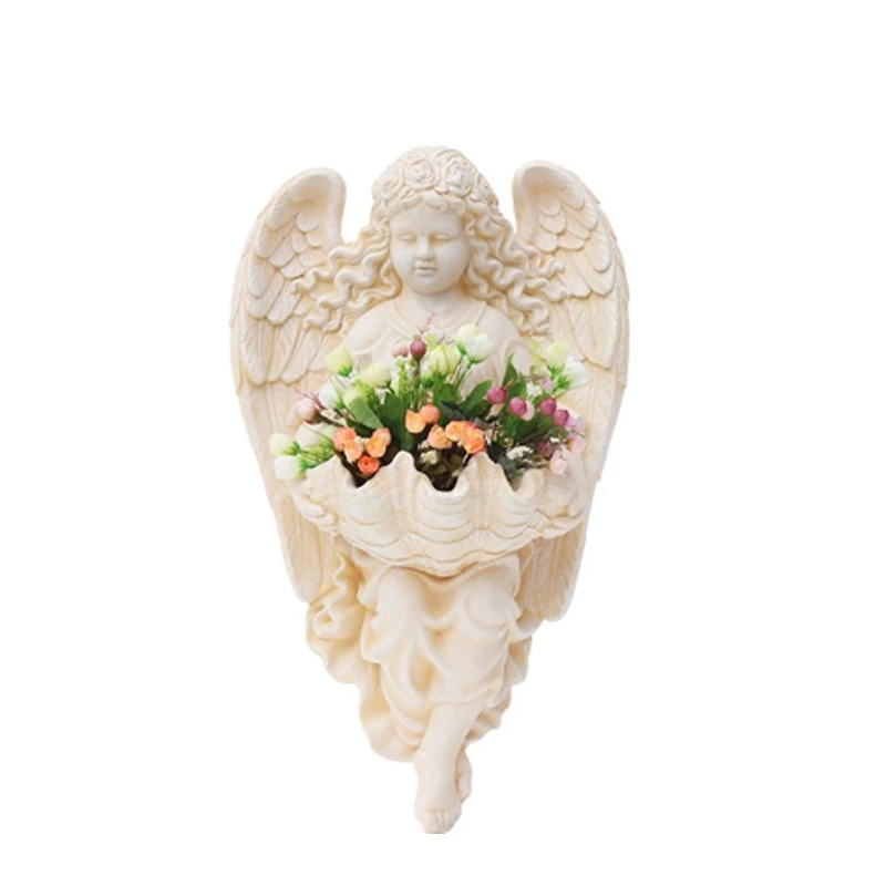 White Marble Stone Little Angel Baby Child Sculpture for exterior decoration