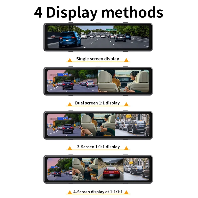 JMC Carplay AndroidAuto 2K 4K 1980*1080P 4G функции 3 камеры 1-летнее двойное зеркало заднего вида Dash Cam DVR автомобили