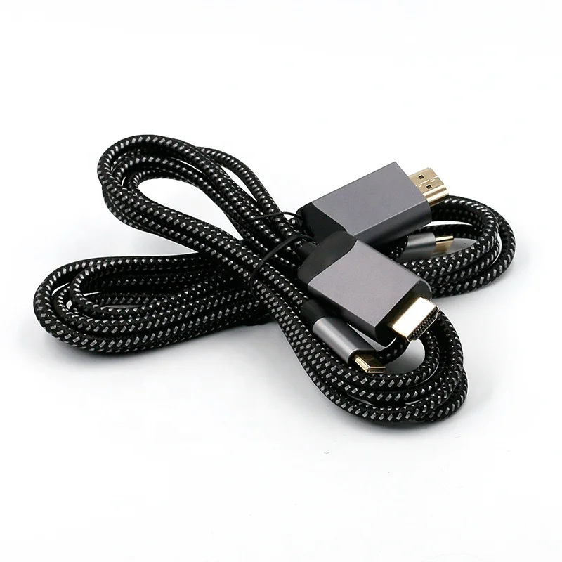 USB C to HDMI Cable 4K 6FT Braided Type-C to HDMI Cord Thunderbolt 3/4 Compatible for MacBook Pro/Air, iMac, iPad Pro, Galaxy S8