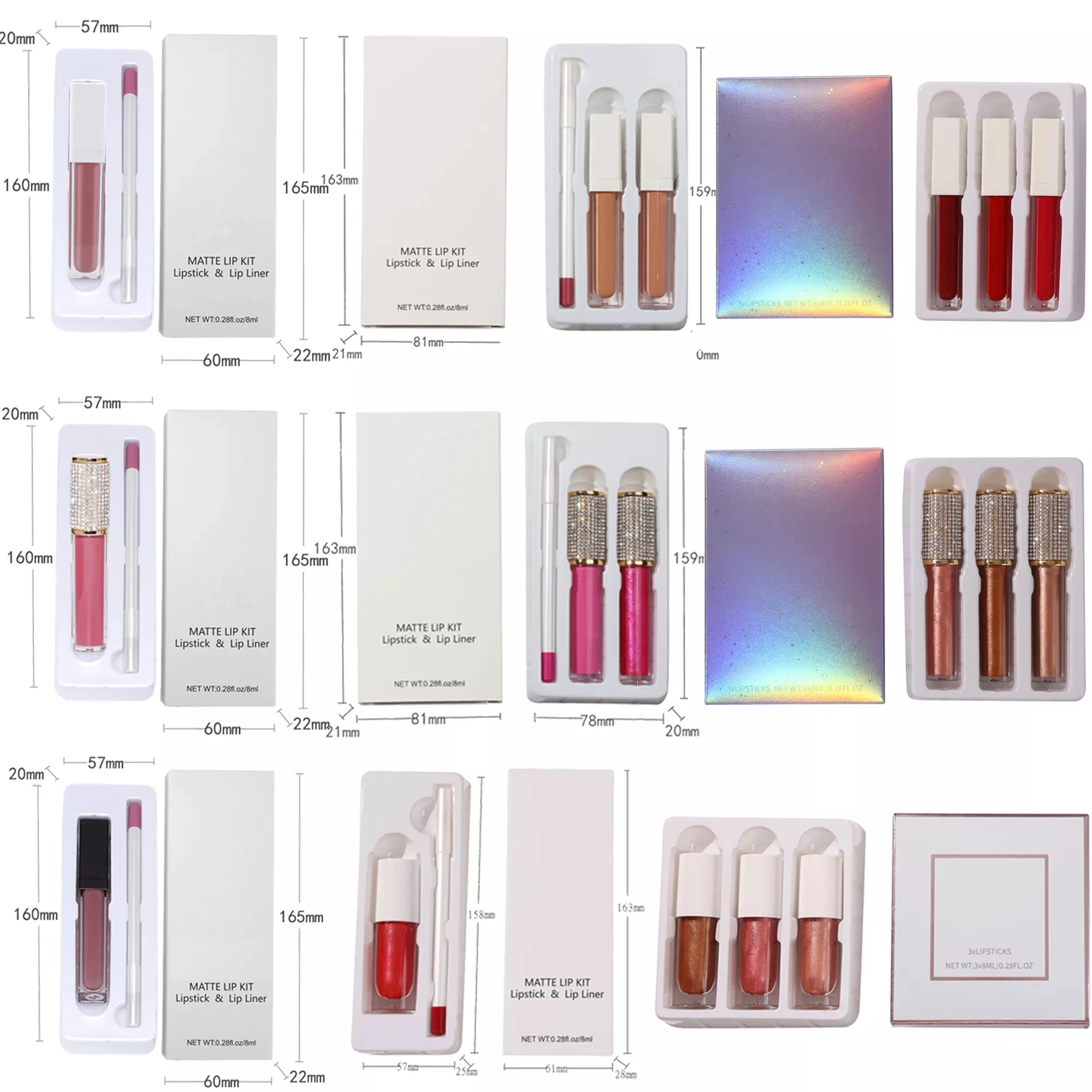 Wholesale Liquid Lipstick And Liner Kits Private Label Matte Lip Gloss Starter Kit