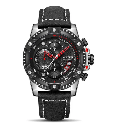 MEGIR 2130 LEATHER ODM WATCH Mens Watches chronograph watch for men Relogio Masculino