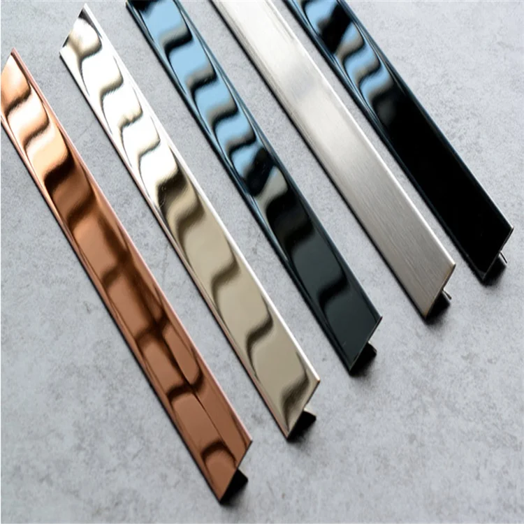Stainless steel arc ceiling ceiling decorative line background wall U-shaped L-shaped circular edge strip rose gold
