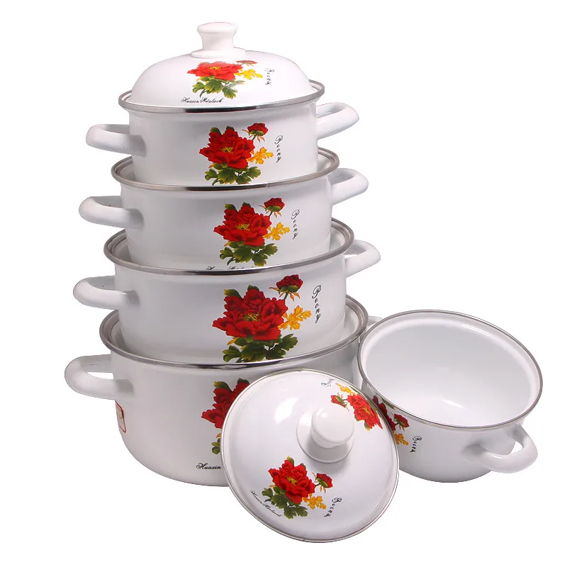 New selling superior quality beauty patterns cast iron casseroles enamel