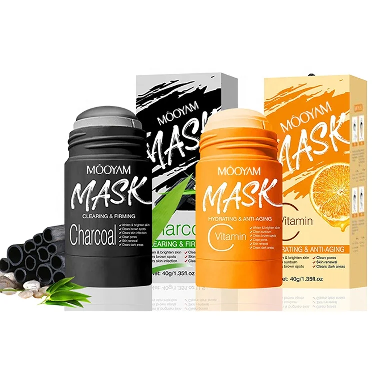 Clay Mask Stick Facial Skin Care Bamboo charcoal Purifying Stick Mask Facial Clay Mud Solid Vitamin C Mask Stick