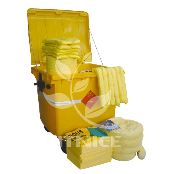 600 LTR OIL SPILL KIT  4 WHEELED BIN for Workplace Emergency Response