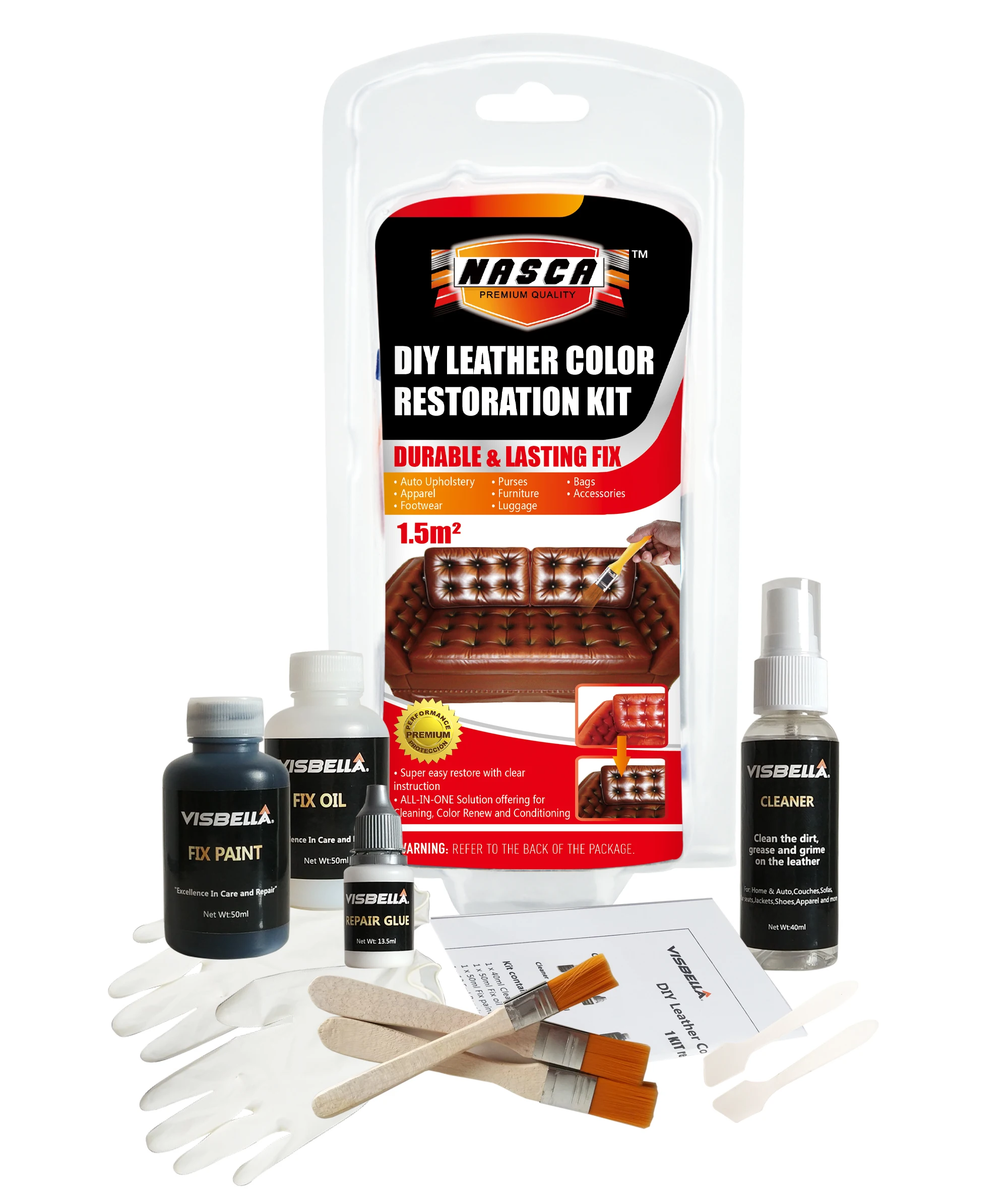 Nasca DIY Leather Repair Tool Car Seat Sofa Coats Scratch Leather Repair Kit