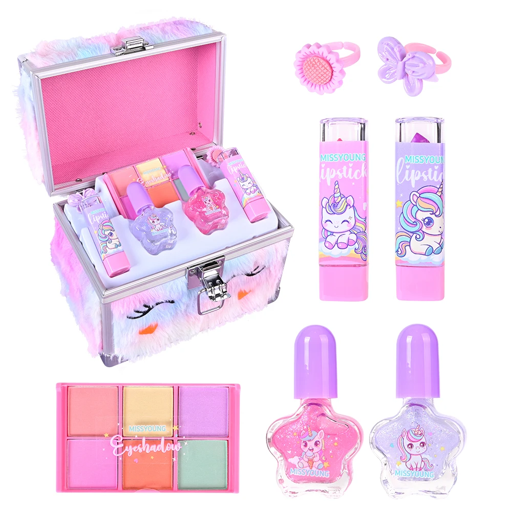 2024 Newest Kid Set Cosmetics Real Washable No Toxic Pretend Play Kids Make Up Set Toy