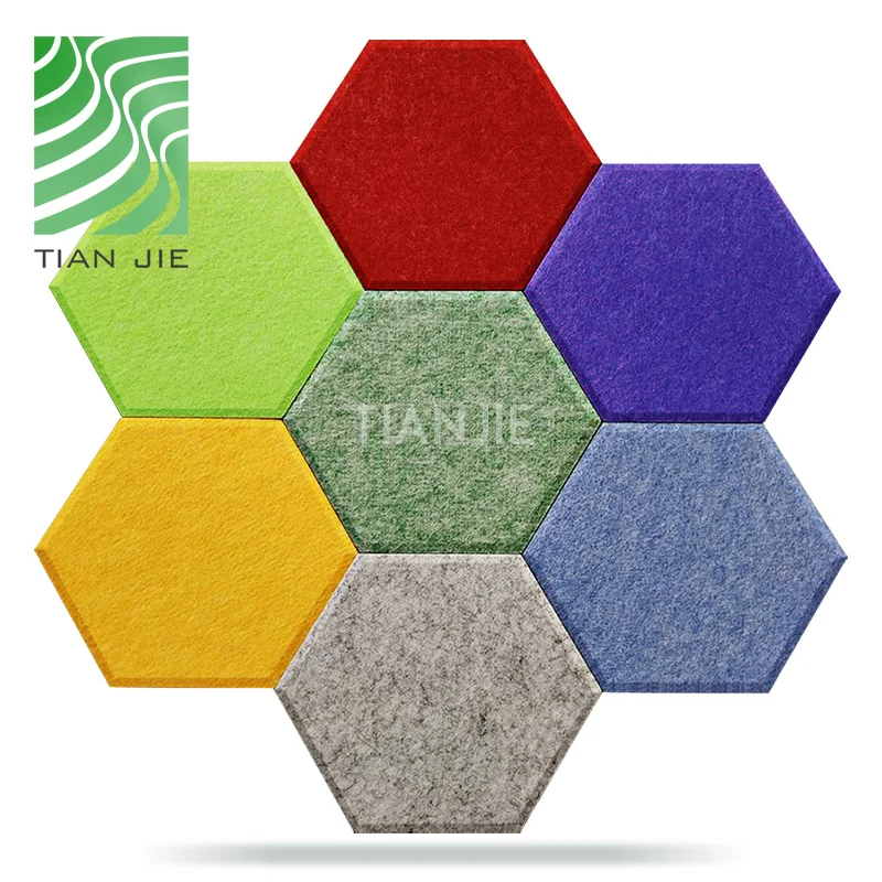 Tianjie Acoustic panels New design popular hexagon pet acoustic panels for office and home