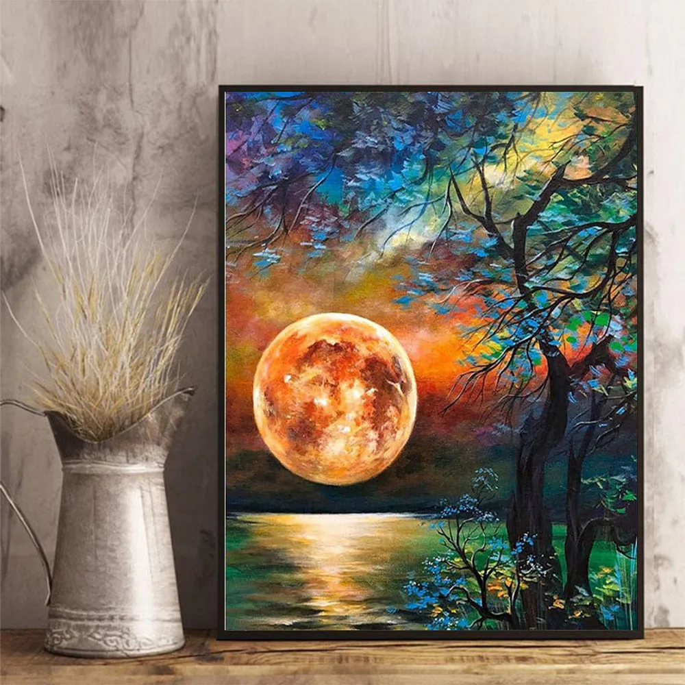 Custom oil painting by numbers 40x50cm easy drewing vintage travel posters landscape summer series