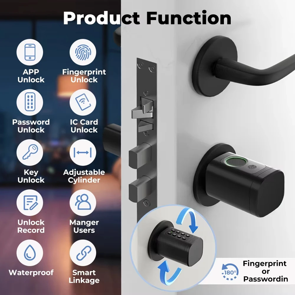 Универсальный биометрический дверной замок без ключа NFC с поддержкой Bluetooth и Wi-Fi