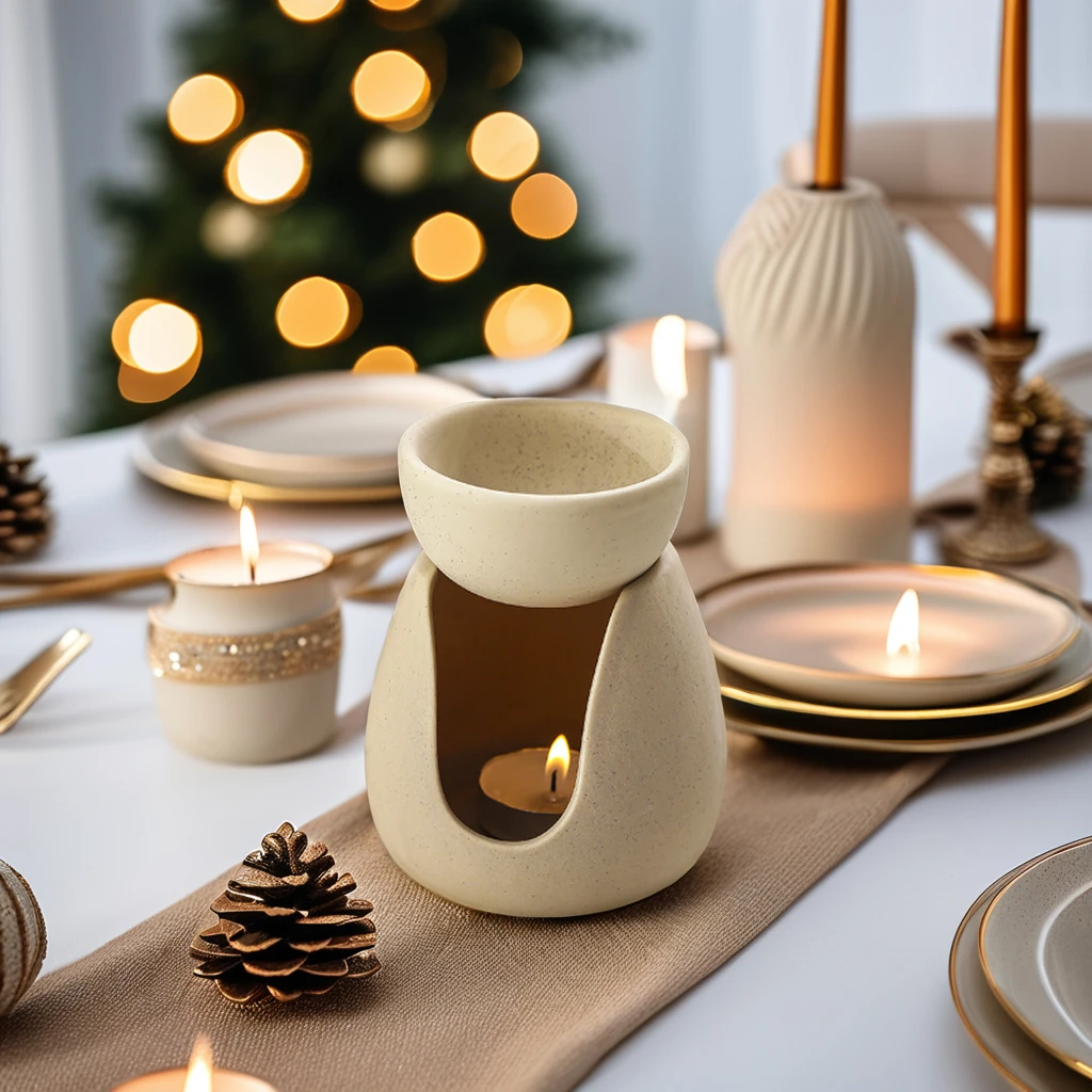 Factory Wholesale Retro White Porcelain Aromatherapy Furnace Essential Oil Lamp Bedroom Household Candle Holder Tea Ocean Scent