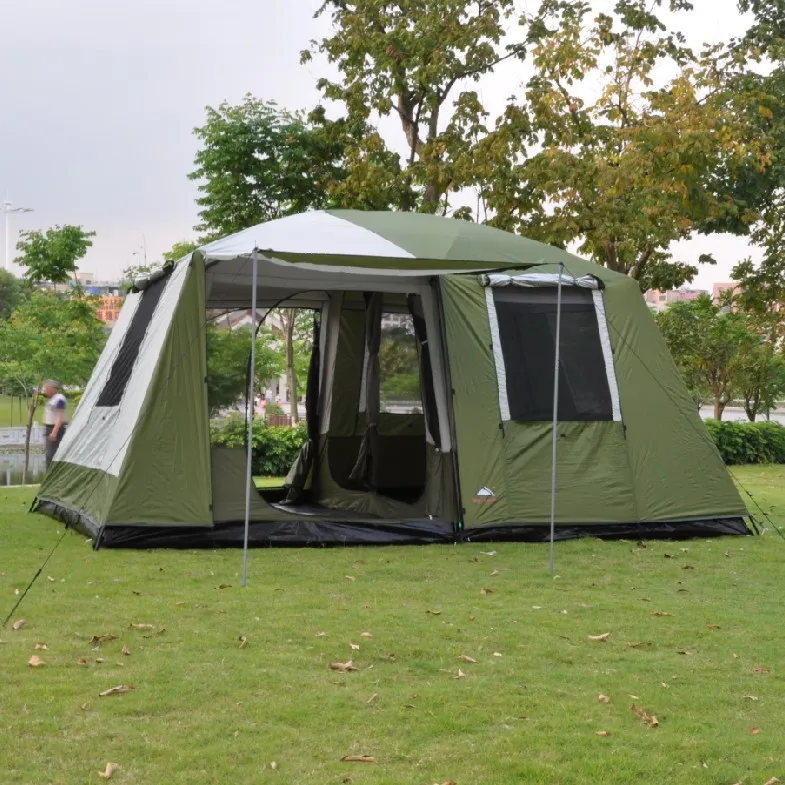 8-12 Persons Large Family Camping Tent  Double Layers Two Bedooms Outdoor Waterproof Portable Luxury Camping Tents