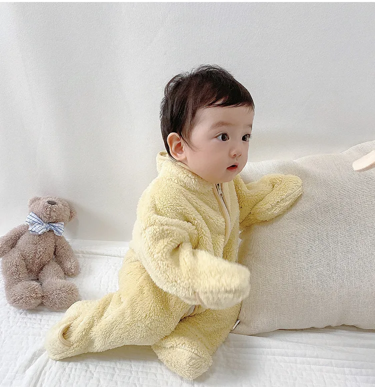 Fat Large Size Pure Color Cartoon Kigurumi Bath Thicken Cotton Boys Girls Zipper Onesie Hooded Robe Pajams