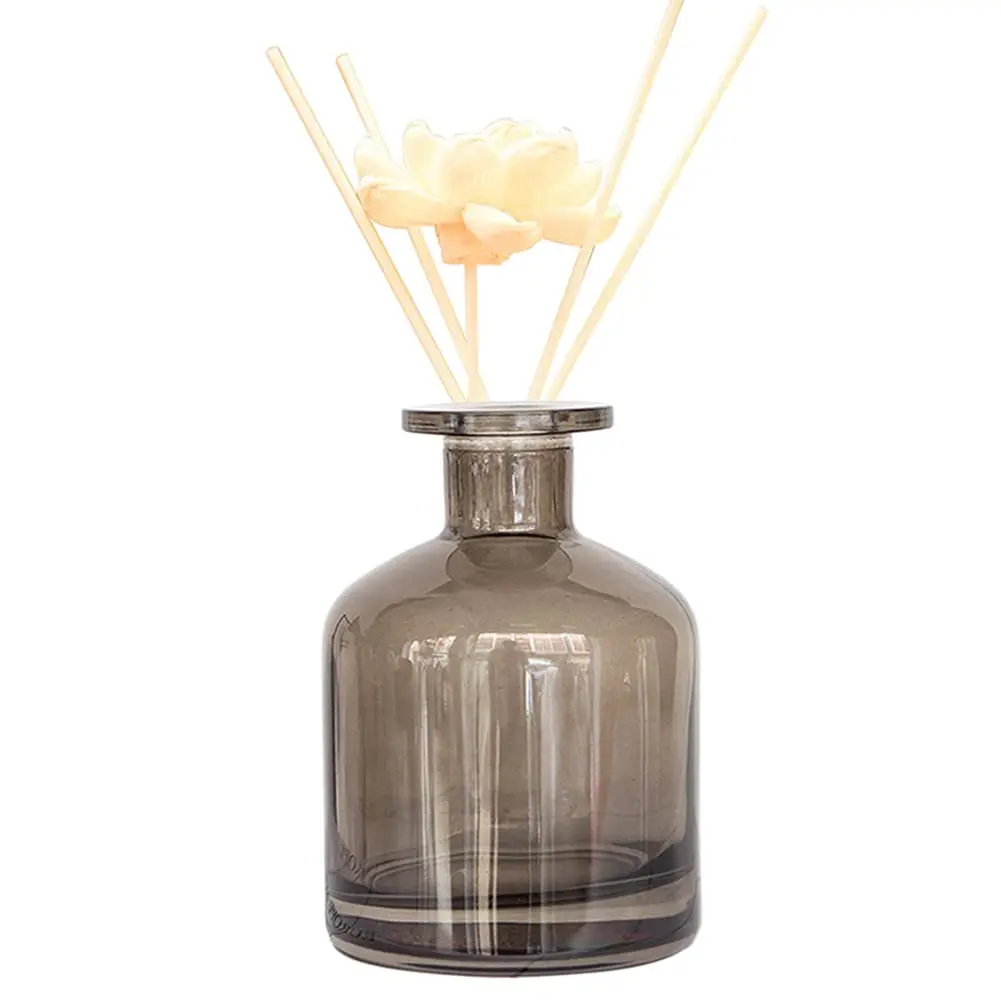Wholesale 100ml 200ml Luxury Empty Round Black Matte Aroma Glass Reed Diffuser Bottle